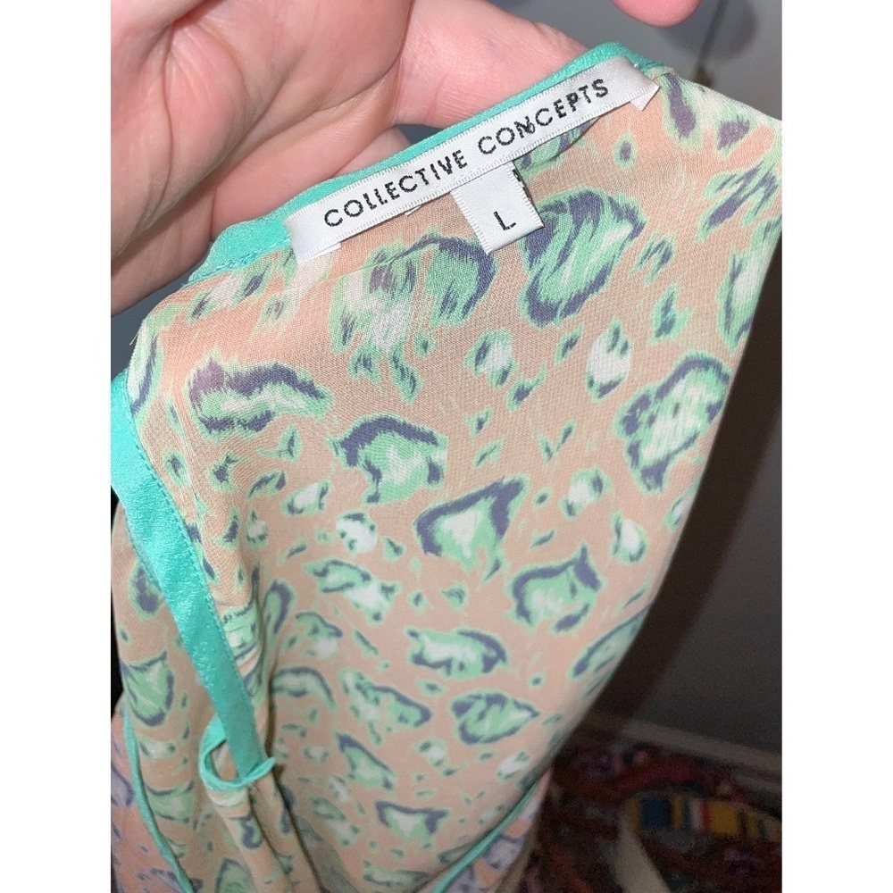 Pastel colorful leopard print blouse - Picture 4 of 4